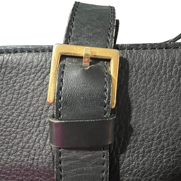 EUC Vintage Burberrys Black Pebbled Leather Bag with Nova Check Interior - Picture 9 of 9